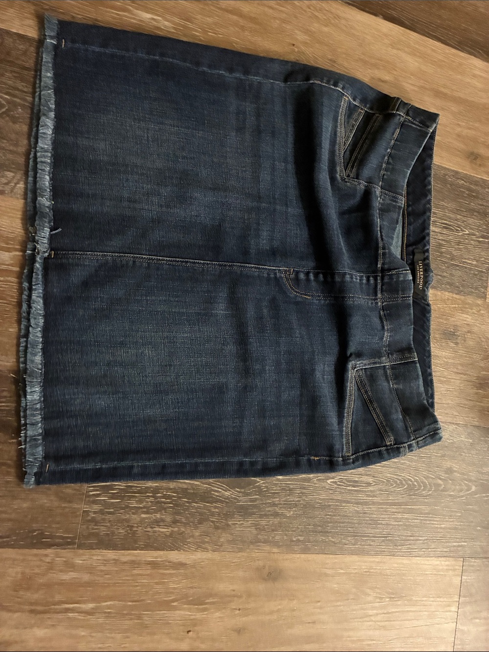 Liverpool Women's Dark Indigo Straight Denim Skirt